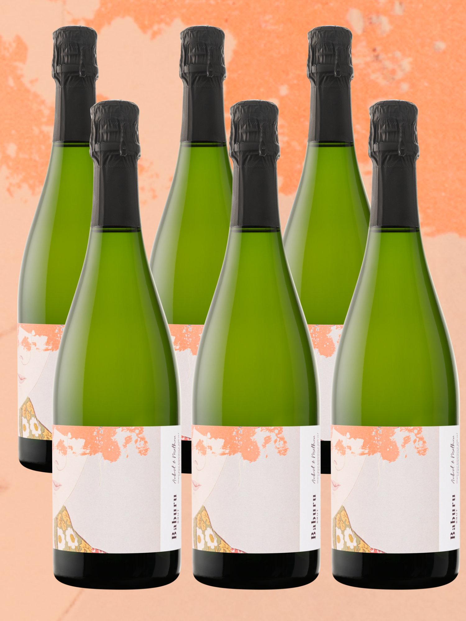 Six bouteilles de crémant Baburu, AOP Limoux, tendre et frais.