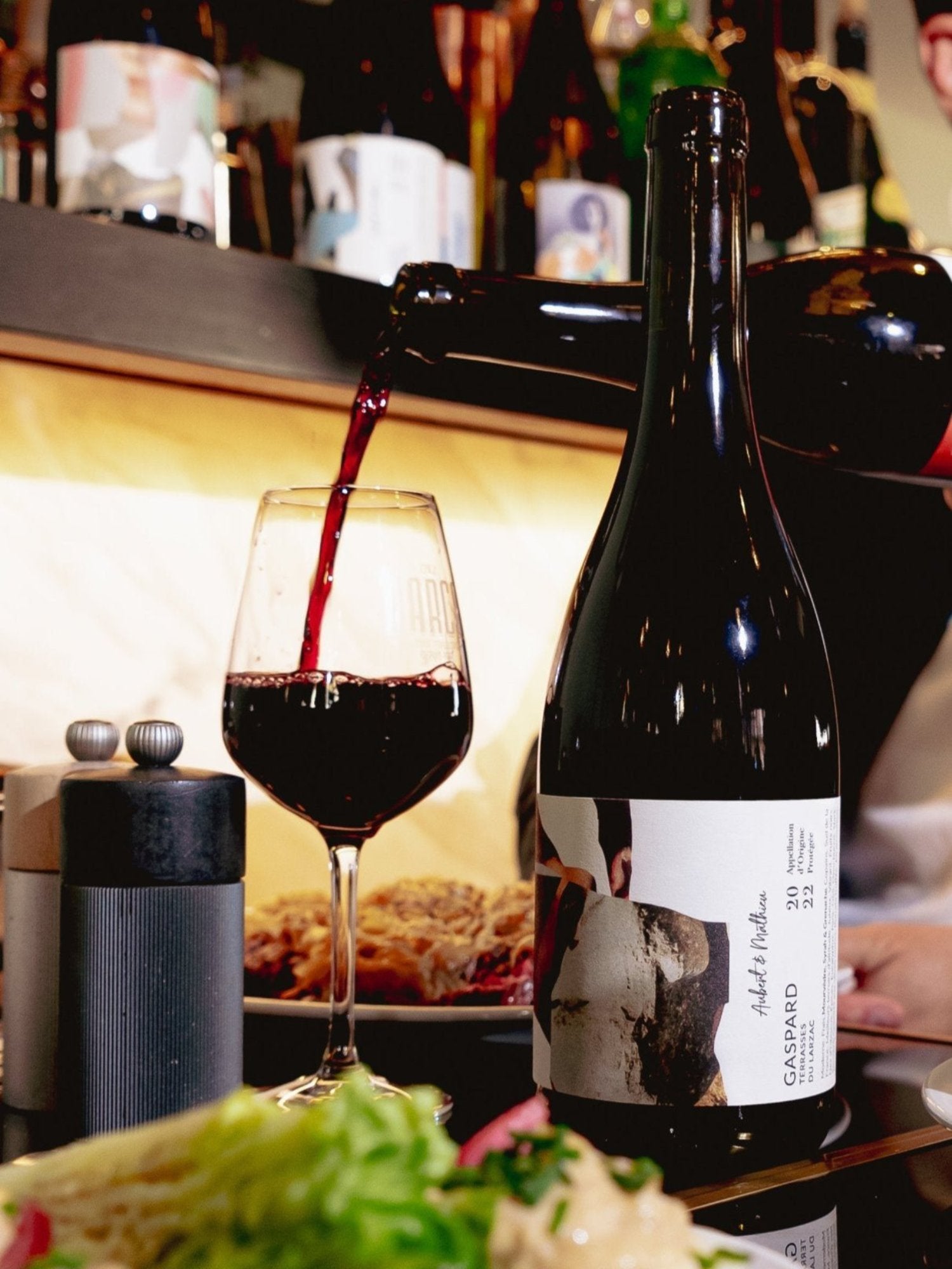 Bouteille de vin rouge Gaspard, AOP Terrasses du Larzac, élégant et fondu.