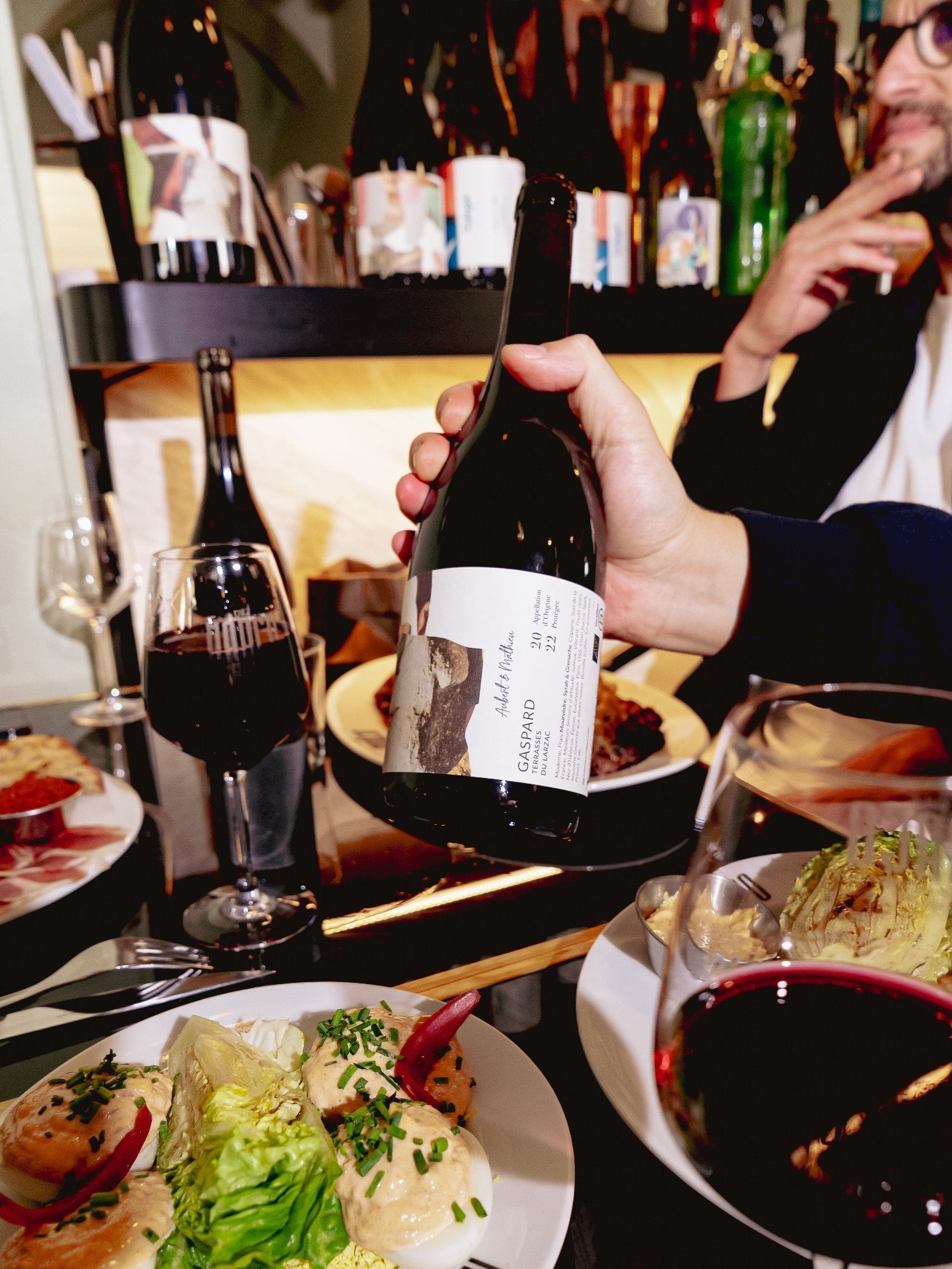Bouteille de vin rouge Gaspard, AOP Terrasses du Larzac, élégant et fondu.