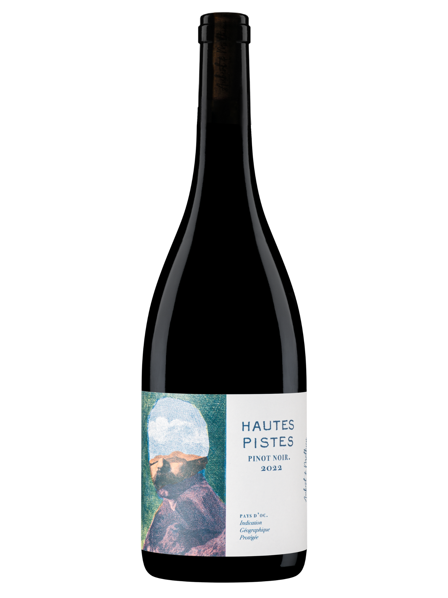 Bouteille de vin rouge Hautes Pistes Pinot Noir, IGP Pays d’Oc, subtil et vibrant.