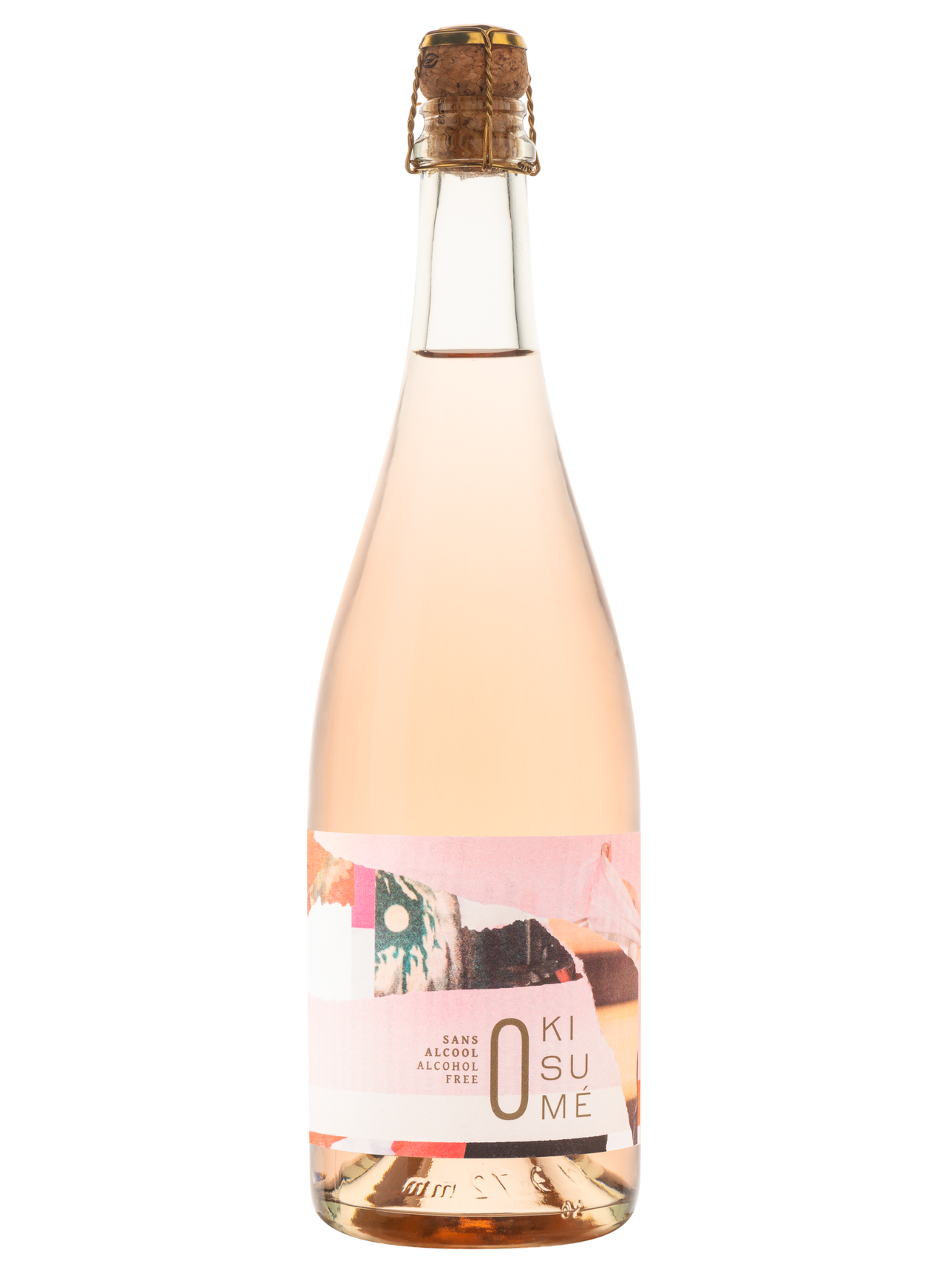 Bouteille d'effervesçent sans alcool Kisumé rosé, vibrant et fruité.